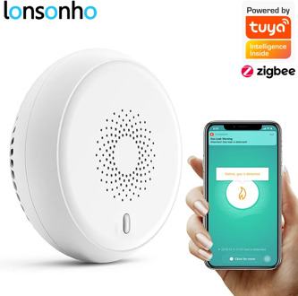 Lonsonho Smart Zigbee Gas Leak Detector Sensor Tuya Smart Home Security Alarm System Smart Life Compatible Tuya Zigbee Hub