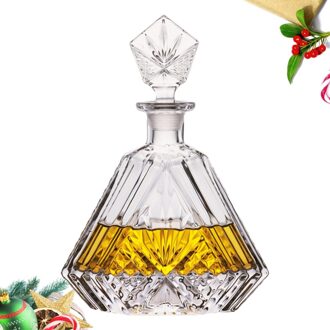 Loodvrij Glas Decanter Rode Fles Grote Capaciteit Drank Whisky Dispenser (650Ml) afbeelding 1