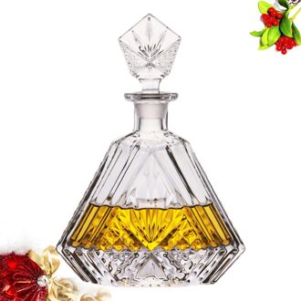 Loodvrij Glas Decanter Rode Fles Grote Capaciteit Drank Whisky Dispenser (650Ml) afbeelding 1