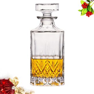 Loodvrij Glas Decanter Rode Fles Grote Capaciteit Drank Whisky Dispenser (650Ml) afbeelding 2