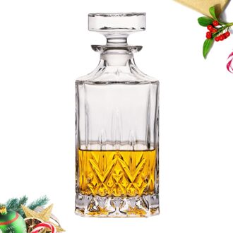 Loodvrij Glas Decanter Rode Fles Grote Capaciteit Drank Whisky Dispenser (650Ml) afbeelding 2