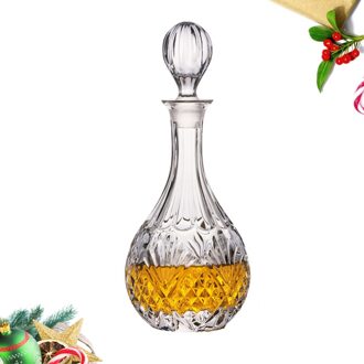 Loodvrij Glas Decanter Rode Fles Grote Capaciteit Drank Whisky Dispenser (650Ml) afbeelding 3
