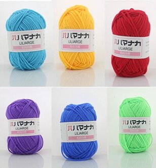 Looen DIY Handbreigaren Voor Haken Zachte Yarns Baby Katoenen Garens Gemengde 6 stuks in 1 Pack Willekeurige Kleuren mooie Garens