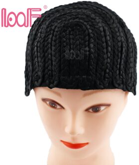 LOOF 1pc Lijmloze Haar Netto Pruik Zwart Cornrow Pruik Caps Voor Het Maken Pruiken Met Verstelbare Riem en Kammen Gevlochten weave