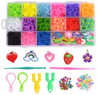 Loom Bands Kits 4400Pcs Kralen Speelgoed Set Loom Elastiekjes Rainbow Hand Breien Machine Handgemaakte Diy Kleur Rubber Band diy Kids About 1800 stk