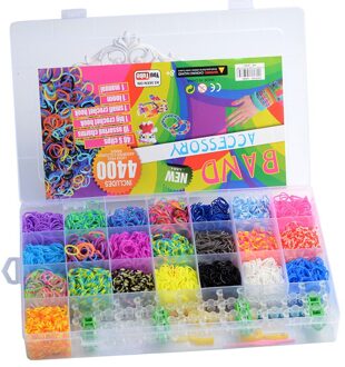 Loom Bands Kits 4400Pcs Kralen Speelgoed Set Loom Elastiekjes Rainbow Hand Breien Machine Handgemaakte Diy Kleur Rubber Band diy Kids About 4400 stk