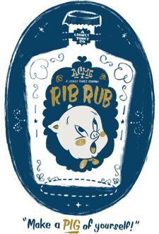 Looney Tunes ACME Rib Rub Men's T-Shirt - White - 5XL Wit