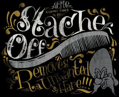 Looney Tunes ACME 'Stache Off Women's T-Shirt - Black - XXL Zwart