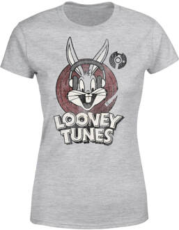 Looney Tunes Bugs Bunny Circle Logo Dames T-shirt - Grijs - 5XL