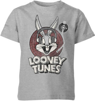 Looney Tunes Bugs Bunny Circle Logo Kinder T-shirt - Grijs - 146/152 (11-12 jaar) - XL