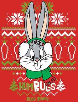Looney Tunes Bugs Bunny Knit Christmas Jumper - Red - L Rood