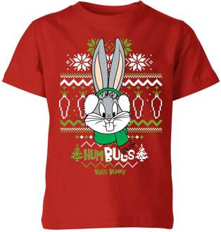 Looney Tunes Bugs Bunny Knit Kids' Christmas T-Shirt - Red - 122/128 (7-8 jaar) Rood - M