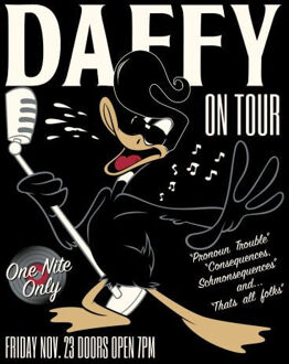 Looney Tunes Daffy Concert Dames T-shirt - Zwart - 3XL - Zwart