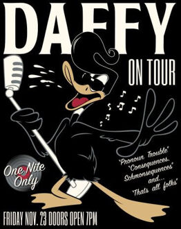 Looney Tunes Daffy Concert Dames T-shirt - Zwart - S