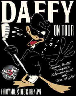 Looney Tunes Daffy Concert T-shirt - Zwart - 3XL - Zwart
