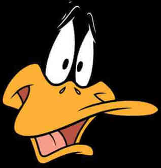 Looney Tunes Daffy Duck Face T-shirt - Zwart - 3XL