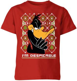 Looney Tunes Daffy Duck Knit Kids' Christmas T-Shirt - Red - 146/152 (11-12 jaar) - Rood - XL