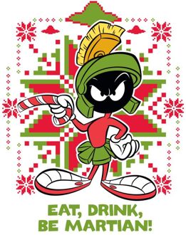 Looney Tunes Eat Drink Be Martian Men's Christmas T-Shirt - White - XL Wit