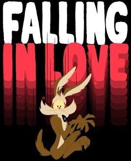 Looney Tunes Falling In Love Wile E. Coyote Men's T-Shirt - Black - S Zwart