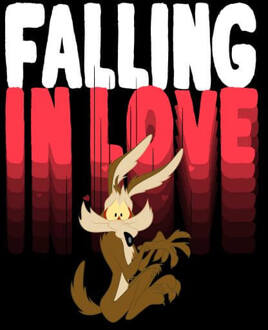 Looney Tunes Falling In Love Wile E. Coyote Women's T-Shirt - Black - L Zwart