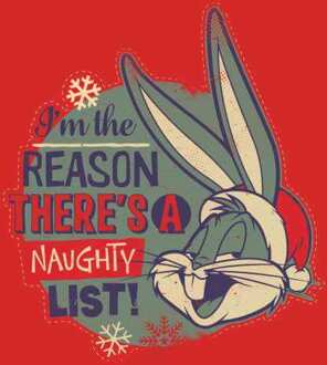 Looney Tunes I'm The Reason There Is A Naughty List Christmas Jumper - Red - L Rood