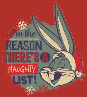 Looney Tunes I'm The Reason There Is A Naughty List Men's Christmas T-Shirt - Red - S Rood