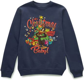 Looney Tunes Its Christmas Baby Christmas Jumper - Navy - M Blauw