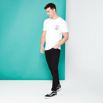 Looney Tunes Kaboom! Buggs Bunny Geborduurd t-shirt - Wit - 5XL