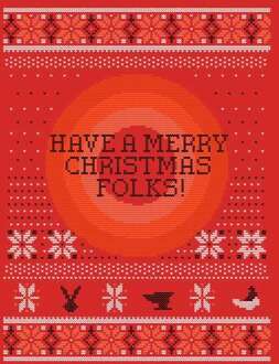 Looney Tunes Knit Christmas Jumper - Red - M Rood