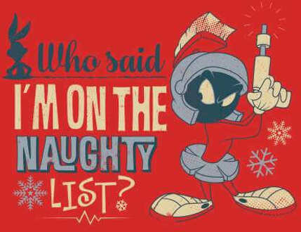 Looney Tunes Martian Who Said Im On The Naughty List Christmas Jumper - Red - L Rood