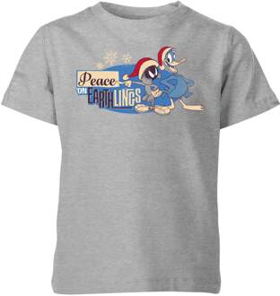 Looney Tunes Peace Among Earthlings Kids' Christmas T-Shirt - Grey - 122/128 (7-8 jaar) Grijs - M