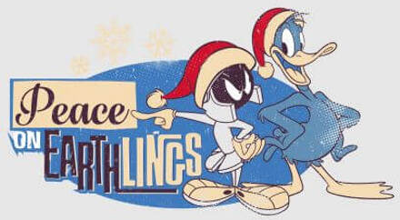 Looney Tunes Peace Among Earthlings Women's Christmas T-Shirt - Grey - S - Grijs