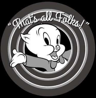 Looney Tunes Porky Pig Circle Logo Dames Trui - Zwart - XXL - Zwart