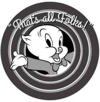 Looney Tunes Porky Pig Circle Logo T-shirt - Wit - 5XL