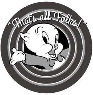 Looney Tunes Porky Pig Circle Logo Trui - Wit - S