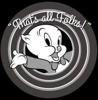 Looney Tunes Porky Pig Circle Logo Trui - Zwart - L