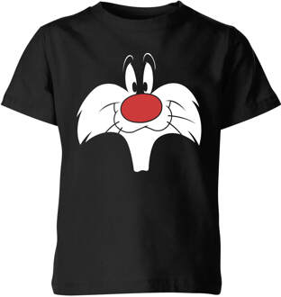 Looney Tunes Sylvester Face Kinder T-shirt - Zwart - 122/128 (7-8 jaar) - Zwart - M