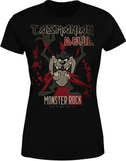Looney Tunes Tasmanian Devil Monster Rock Dames T-shirt - Zwart - L - Zwart