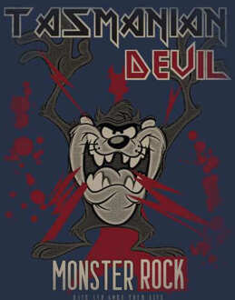 Looney Tunes Tasmanian Devil Monster Rock Hoodie - Navy - L