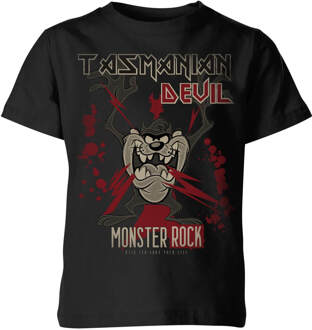 Looney Tunes Tasmanian Devil Monster Rock Kinder T-shirt - Zwart - 122/128 (7-8 jaar)