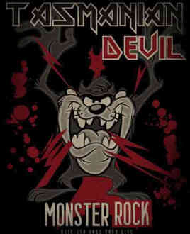 Looney Tunes Tasmanian Devil Monster Rock T-shirt - Zwart - L