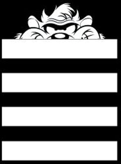 Looney Tunes Taz Stripes Pocket Print T-shirt - Zwart - 4XL