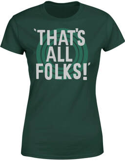 Looney Tunes That's All Folks Dames T-shirt - Donkergroen - L