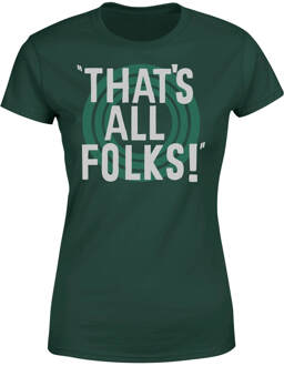 Looney Tunes That's All Folks Dames T-shirt - Donkergroen - M