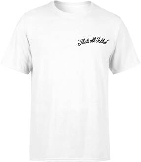 Looney Tunes That's All Folks Embroidered Unisex T-Shirt - White - S
