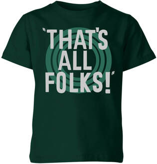 Looney Tunes That's All Folks Kinder T-shirt - Donkergroen - 98/104 (3-4 jaar) - XS