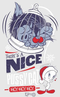 Looney Tunes Tweety Pie Pussy Cat Women's Christmas T-Shirt - Grey - 5XL Grijs
