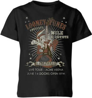 Looney Tunes Wile E Coyote Concert Kinder T-shirt - Zwart - 134/140 (9-10 jaar) - Zwart - L