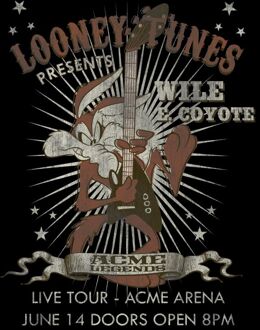 Looney Tunes Wile E Coyote Concert T-shirt - Zwart - XL