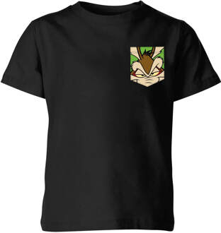 Looney Tunes Wile E Coyote Faux Pocket Kinder T-shirt - Zwart - 110/116 (5-6 jaar) - S